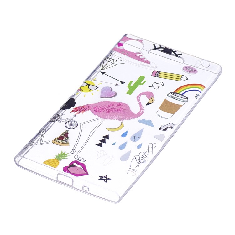 Pattern Printing TPU Flexible Cellphone Casing for Sony Xperia XZ1 Compact - Flamingo-2