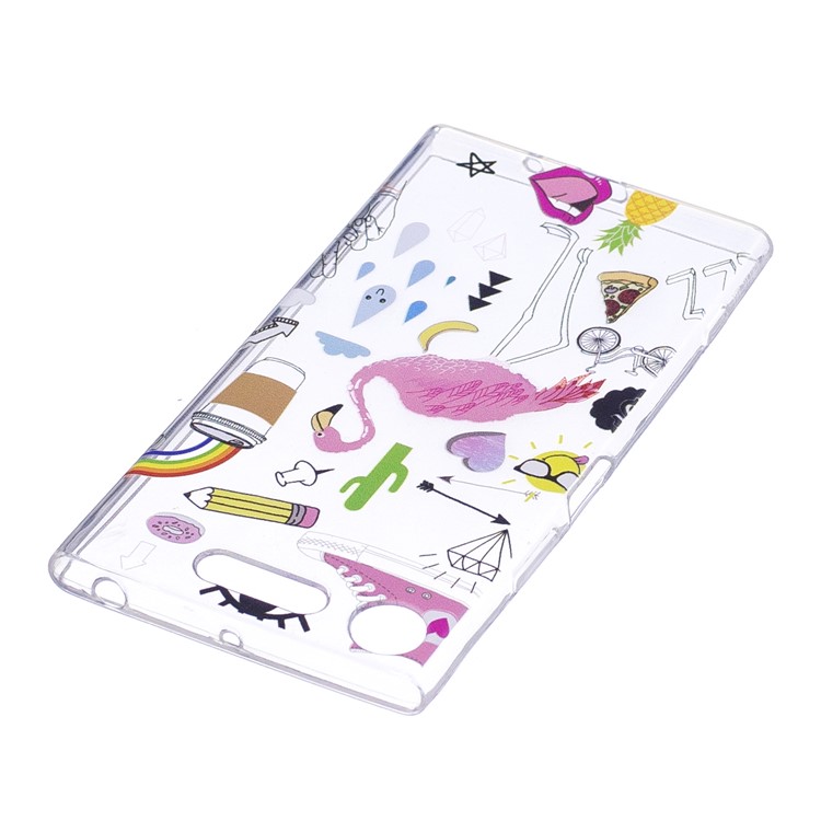 Pattern Printing TPU Flexible Cellphone Casing for Sony Xperia XZ1 Compact - Flamingo-3