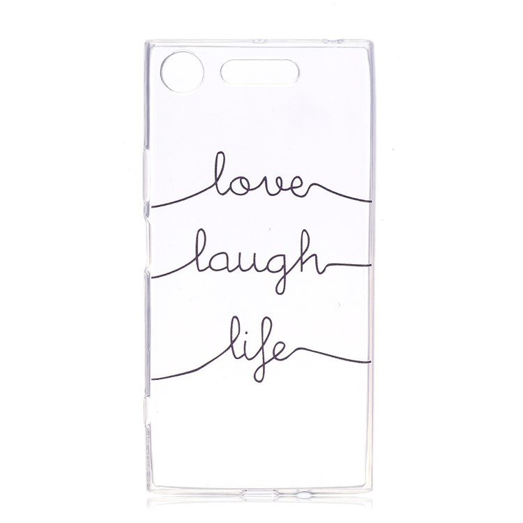 Pattern Printing TPU Flexible Mobile Phone Case for Sony Xperia XZ1 Compact - English Characters-1