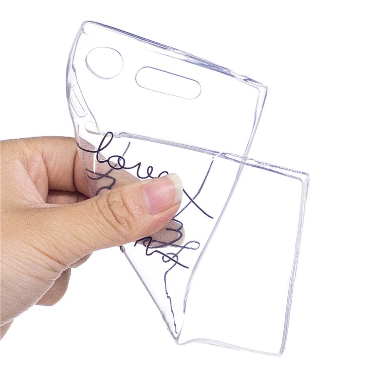 Pattern Printing TPU Flexible Mobile Phone Case for Sony Xperia XZ1 Compact - English Characters-4