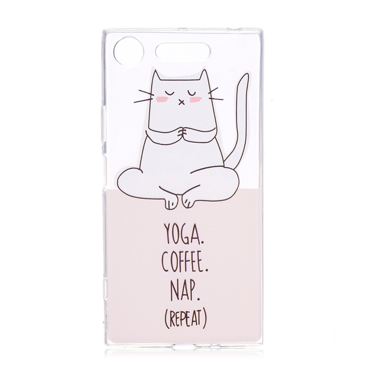 Pattern Printing TPU Flexible Phone Accessory Cover for Sony Xperia XZ1 Compact - Cartoon and English Characters-1