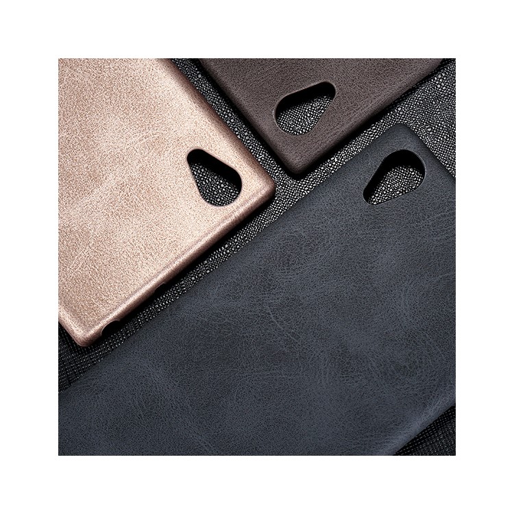 X-LEVEL Vintage Series Leather Coated PC Phone Case for Sony Xperia XA1 Plus - Black-2