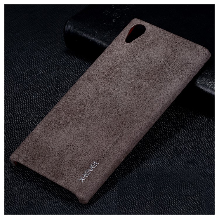 X-LEVEL Vintage Series Leather Coated PC Mobile Casing for Sony Xperia XA1 Plus - Coffee-1