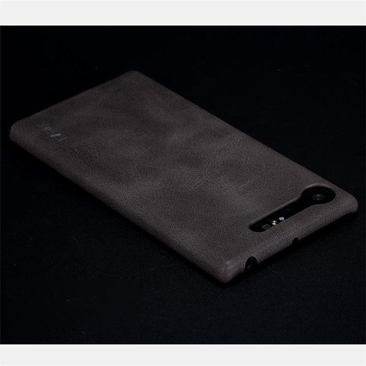X-LEVEL Vintage Leather Coated PC Phone Hard Shell for Sony Xperia XZ1 - Coffee-1