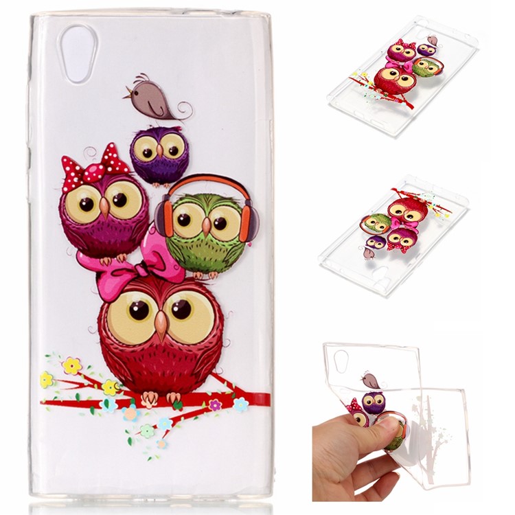 Printing Pattern Soft TPU Jelly Case for Sony Xperia L1 - Lovely Owls-1