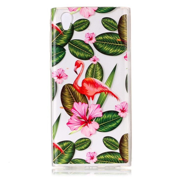 Printing Pattern Soft TPU Jelly Cover for Sony Xperia L1 - Flamingo and Flower-2