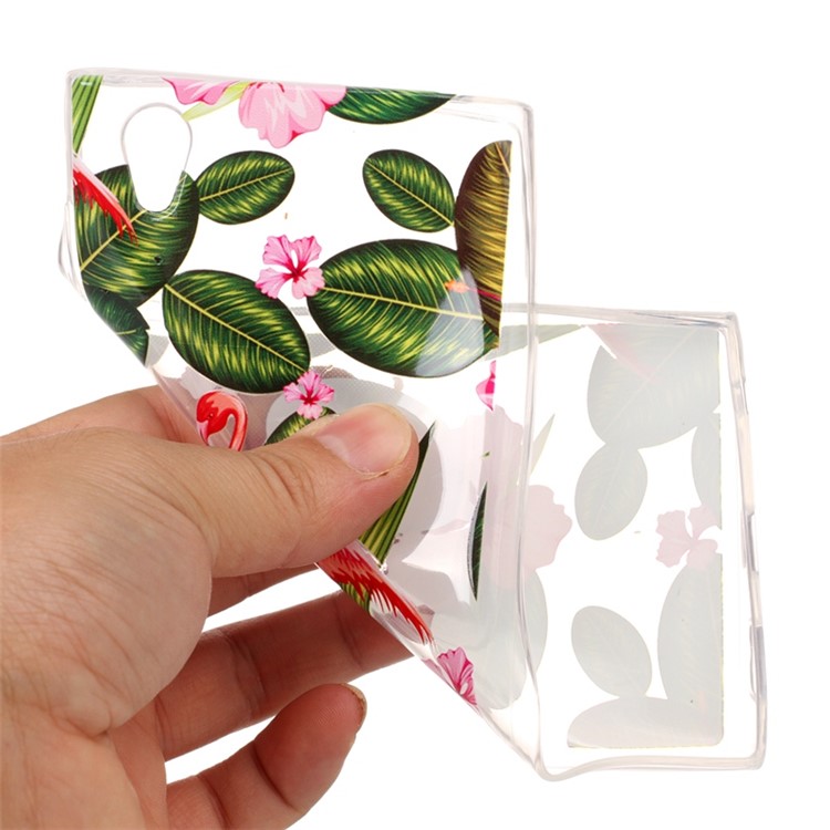 Printing Pattern Soft TPU Jelly Cover for Sony Xperia L1 - Flamingo and Flower-5