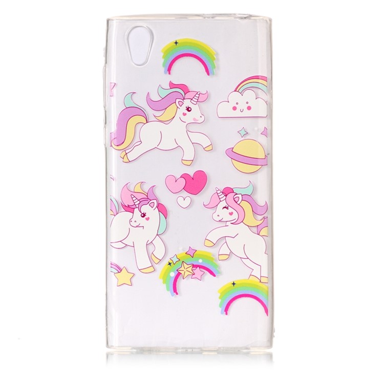 Printing Pattern Soft TPU Jelly Cellphone Case for Sony Xperia L1 - Happy Unicorns-2