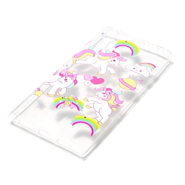Printing Pattern Soft TPU Jelly Cellphone Case for Sony Xperia L1 - Happy Unicorns-3