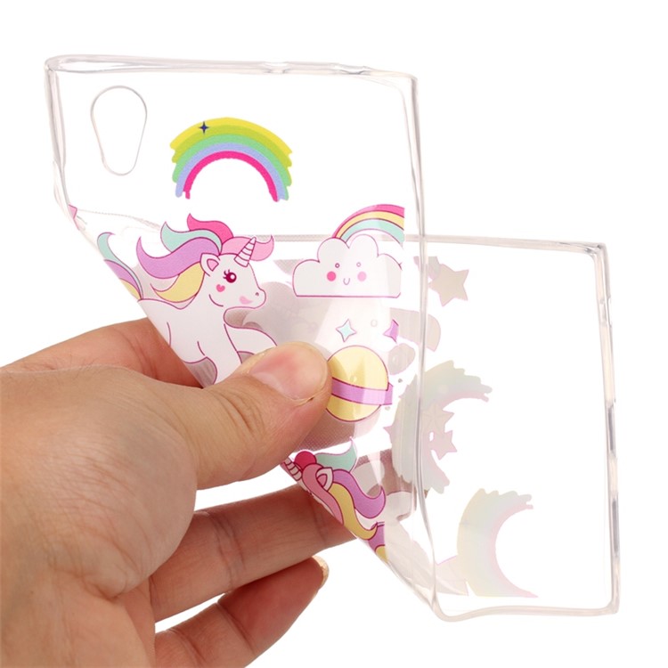 Printing Pattern Soft TPU Jelly Cellphone Case for Sony Xperia L1 - Happy Unicorns-5