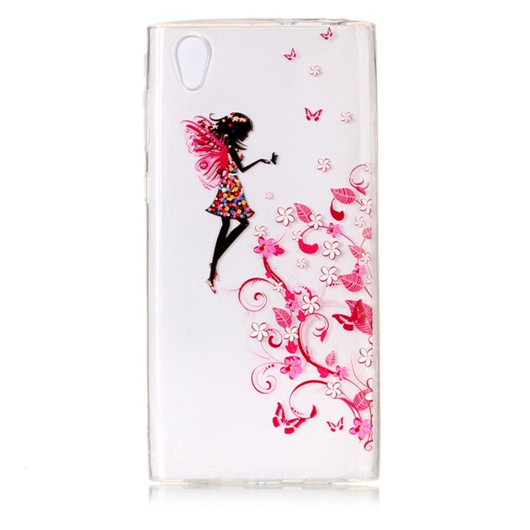Printing Pattern Soft TPU Jelly Cellphone Shell for Sony Xperia L1 - Sprite and Flower-2
