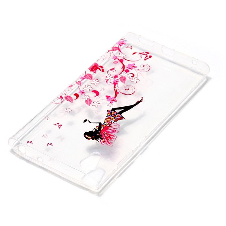 Printing Pattern Soft TPU Jelly Cellphone Shell for Sony Xperia L1 - Sprite and Flower-4