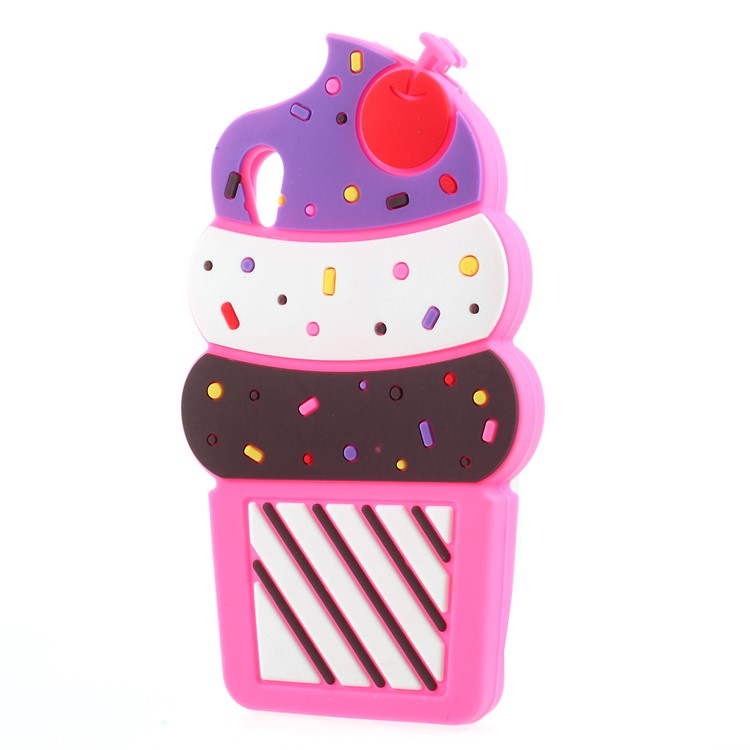 3D Cherry Ice Cream Silicone Mobile Phone Cover for Sony Xperia XA1 - Rose-2
