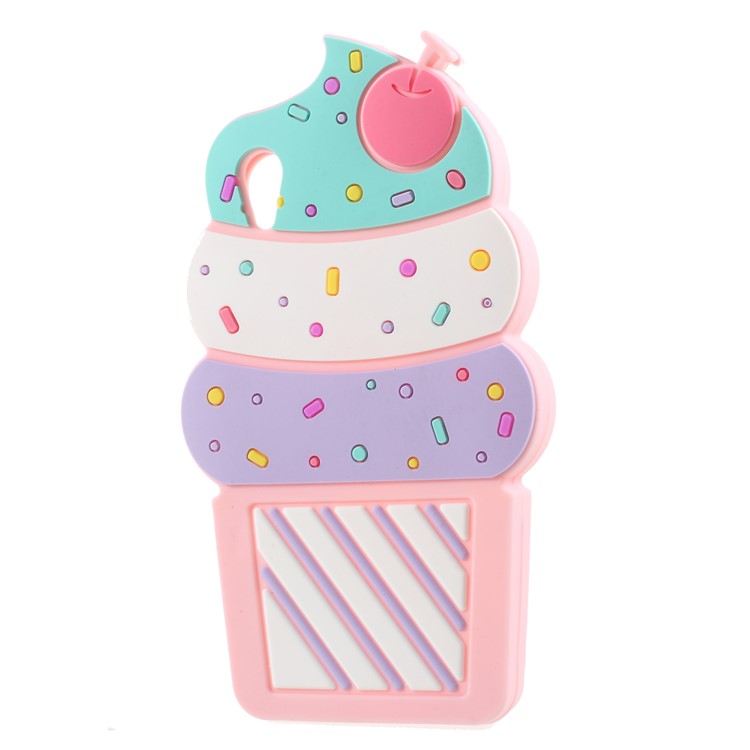 3D Cherry Ice Cream Silicone Mobile Phone Case for Sony Xperia XA1 - Pink-2