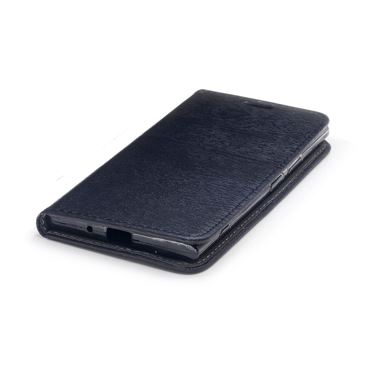 Auto-absorbed Wood Pattern PU Leather Protection Cover for Sony Xperia XZ1 - Black-5
