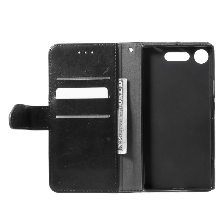 K'TRY Geometric Splicing Series Wallet Stand Leather Case for Sony Xperia XZ1 - Black-6