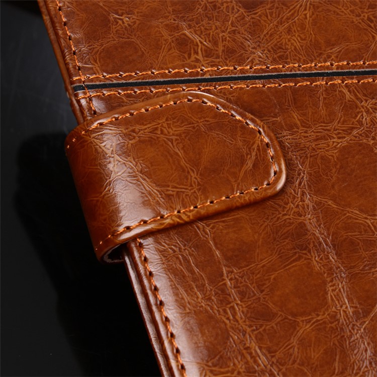 K'TRY Geometric Splicing Series Wallet Leather Cover Case for Sony Xperia XZ Premium - Brown-5