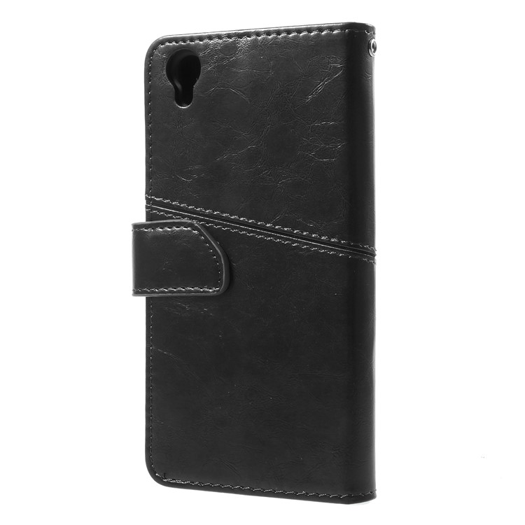 K'TRY Geometric Splicing Series Stand Wallet Leather Case for Sony Xperia L1 - Black-4