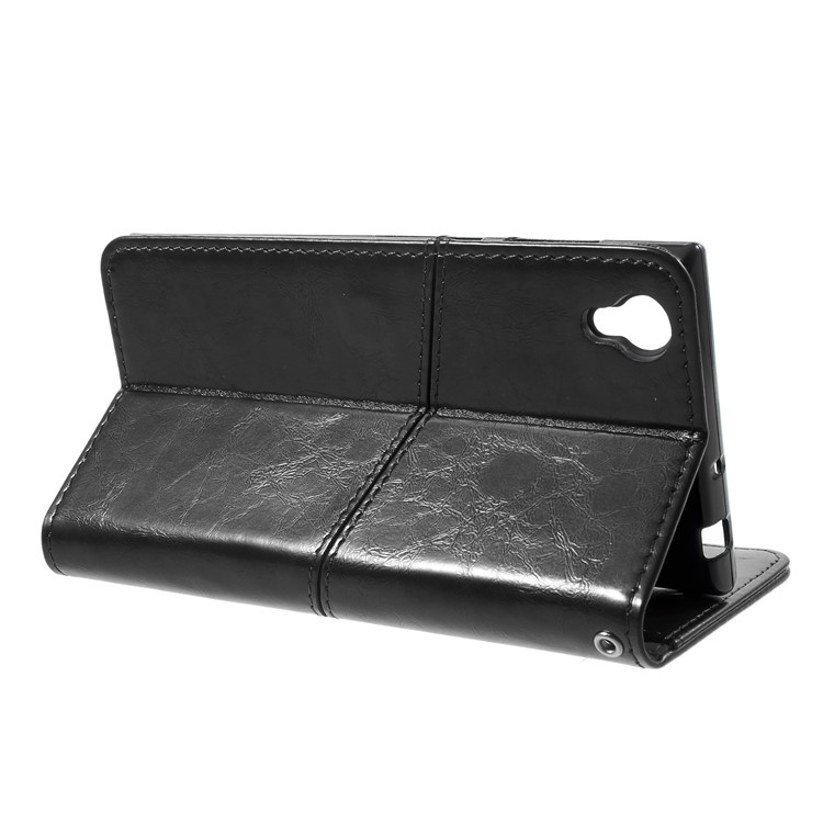 K'TRY Geometric Splicing Series Stand Wallet Leather Case for Sony Xperia L1 - Black-5