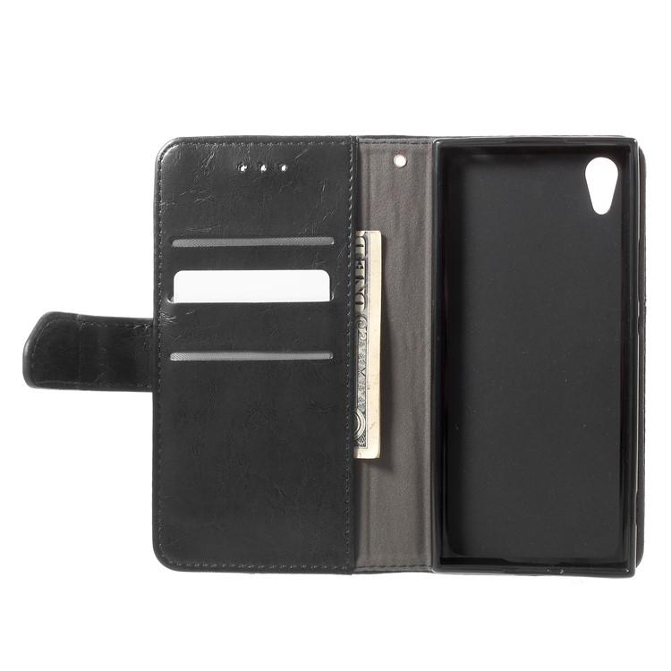 K'TRY Geometric Splicing Series Wallet Stand Leather Case for Sony Xperia XA1 - Black-6