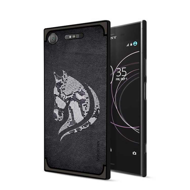 10Pcs/Set NXE Snake Textured Horse Pattern TPU Back Case for Sony Xperia XZ1 - Black-1