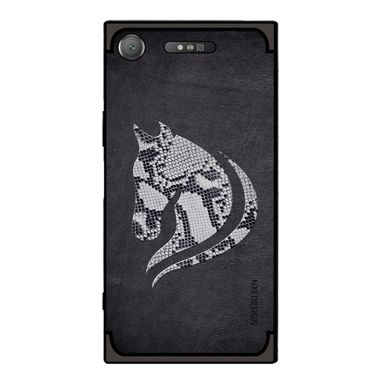 10Pcs/Set NXE Snake Textured Horse Pattern TPU Back Case for Sony Xperia XZ1 - Black-2