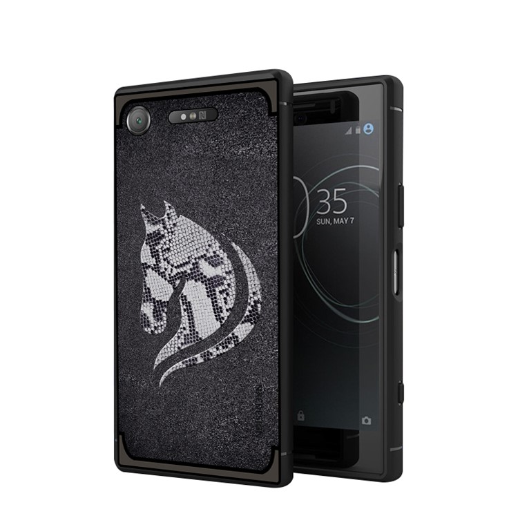 10Pcs/Set NXE Snake Textured Horse Pattern TPU Back Case for Sony Xperia XZ1 Compact - Black-1