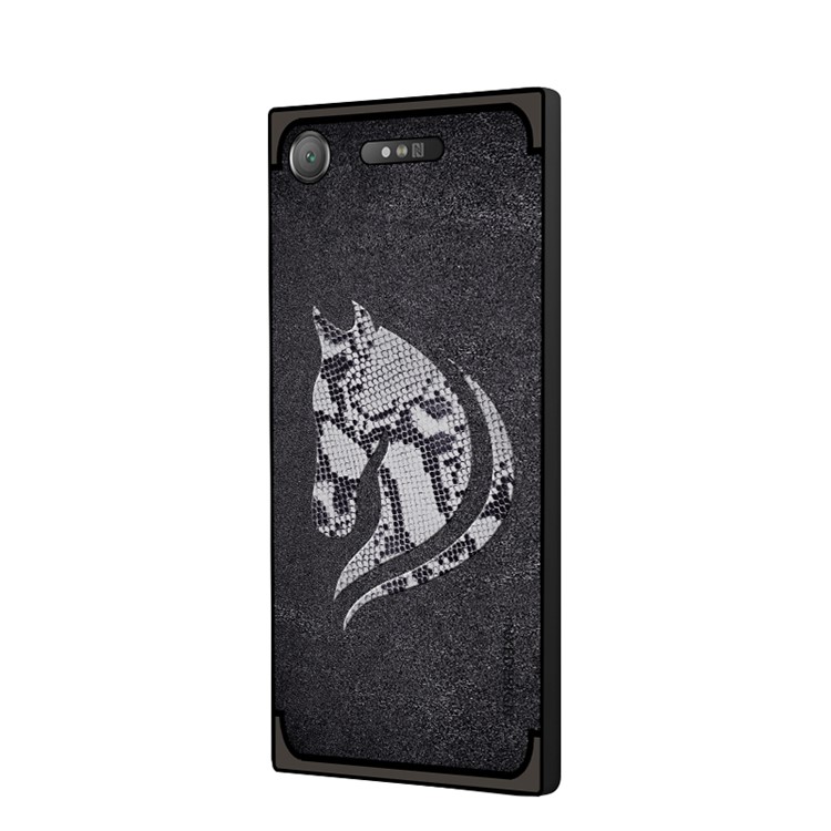 10Pcs/Set NXE Snake Textured Horse Pattern TPU Back Case for Sony Xperia XZ1 Compact - Black-3