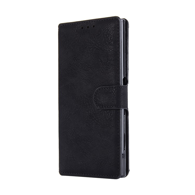Vintage Style Wallet Leather Stand Case for Sony Xperia XZs / XZ - Black-2