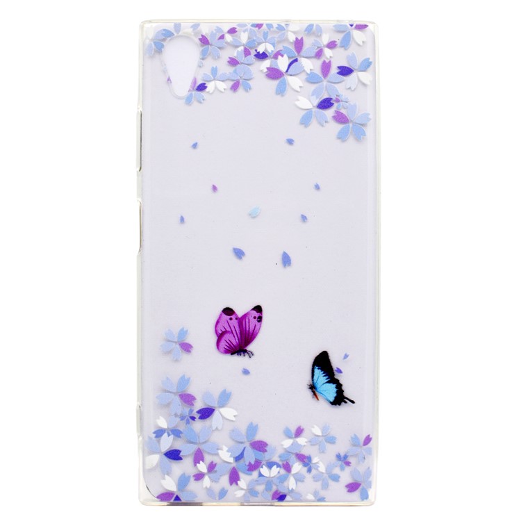 Pattern Printing TPU Protective Case for Sony Xperia XA1 Plus - Butterfly and Flower-2