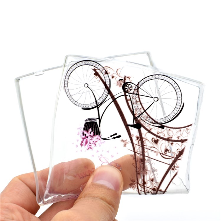 Pattern Printing TPU Gel Back Casing for Sony Xperia XZ1 Compact - Eiffel Tower and Bicycle-5