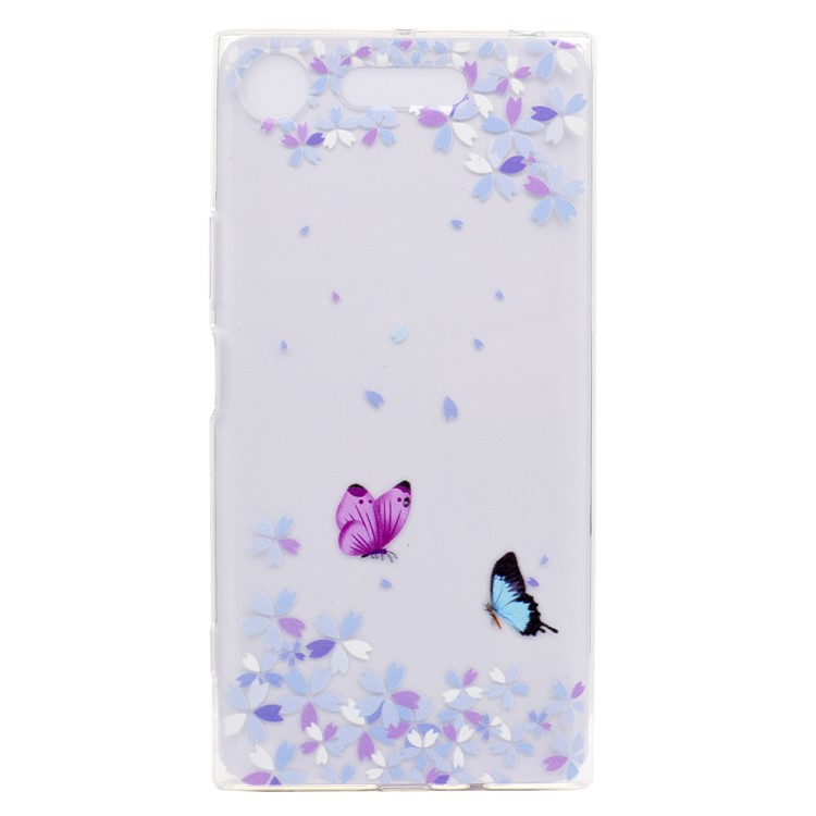 Pattern Printing TPU Gel Featherweight Cover for Sony Xperia XZ1 Compact - Two Butterflies-2