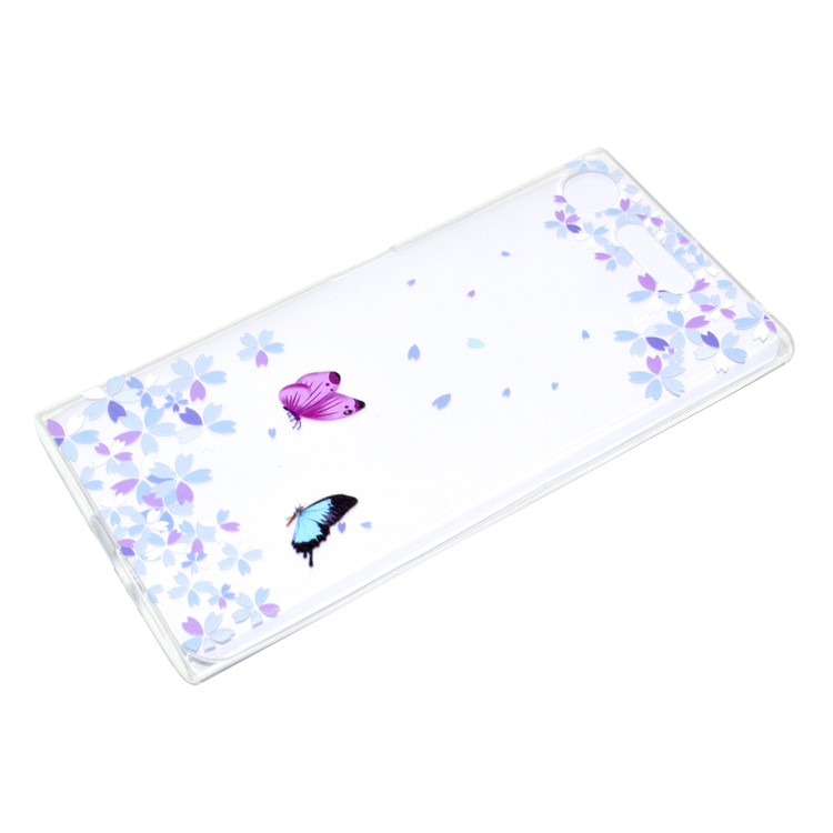 Pattern Printing TPU Gel Featherweight Cover for Sony Xperia XZ1 Compact - Two Butterflies-3