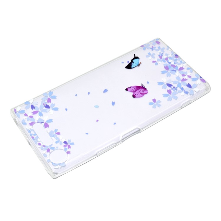 Pattern Printing TPU Gel Featherweight Cover for Sony Xperia XZ1 Compact - Two Butterflies-4