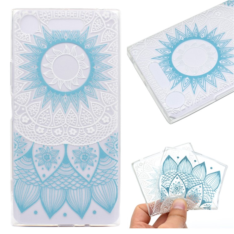 For Sony Xperia XZ1 Compact Pattern Printing TPU Mobile Cover - Sunflower-1