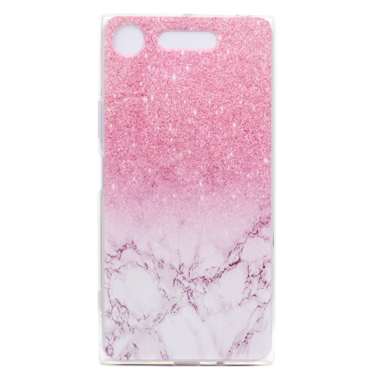 For Sony Xperia XZ1 Compact Pattern Printing TPU Flexible Back Cover - Pink Marble-2