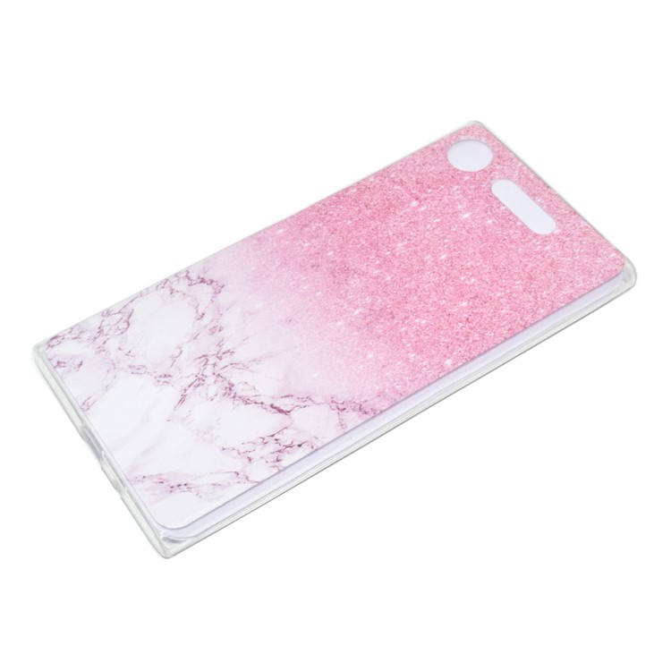 For Sony Xperia XZ1 Compact Pattern Printing TPU Flexible Back Cover - Pink Marble-3