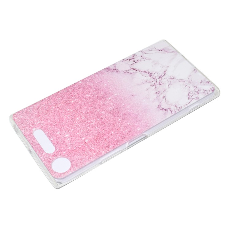 For Sony Xperia XZ1 Compact Pattern Printing TPU Flexible Back Cover - Pink Marble-4
