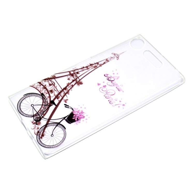 Pattern Printing Soft TPU Jelly Cover for Sony Xperia XZ1 - Tower and Bicycle-3