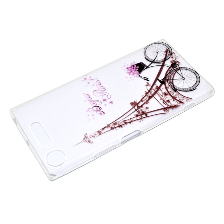 Pattern Printing Soft TPU Jelly Cover for Sony Xperia XZ1 - Tower and Bicycle-4
