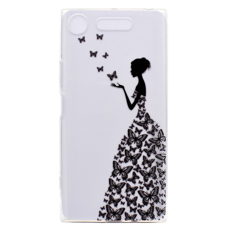 Pattern Printing Soft TPU Jelly Cellphone Cover for Sony Xperia XZ1 - Butterfly Girl-2