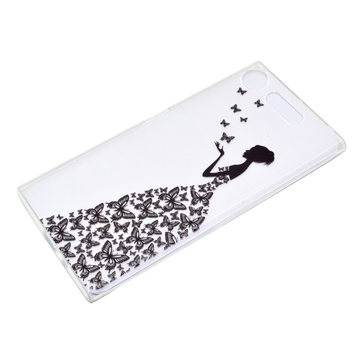 Pattern Printing Soft TPU Jelly Cellphone Cover for Sony Xperia XZ1 - Butterfly Girl-3