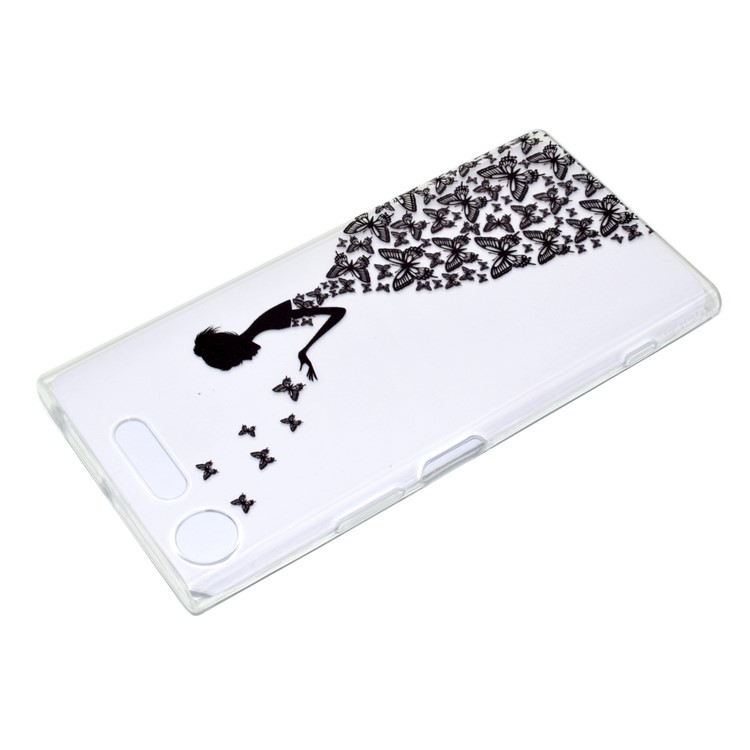 Pattern Printing Soft TPU Jelly Cellphone Cover for Sony Xperia XZ1 - Butterfly Girl-4