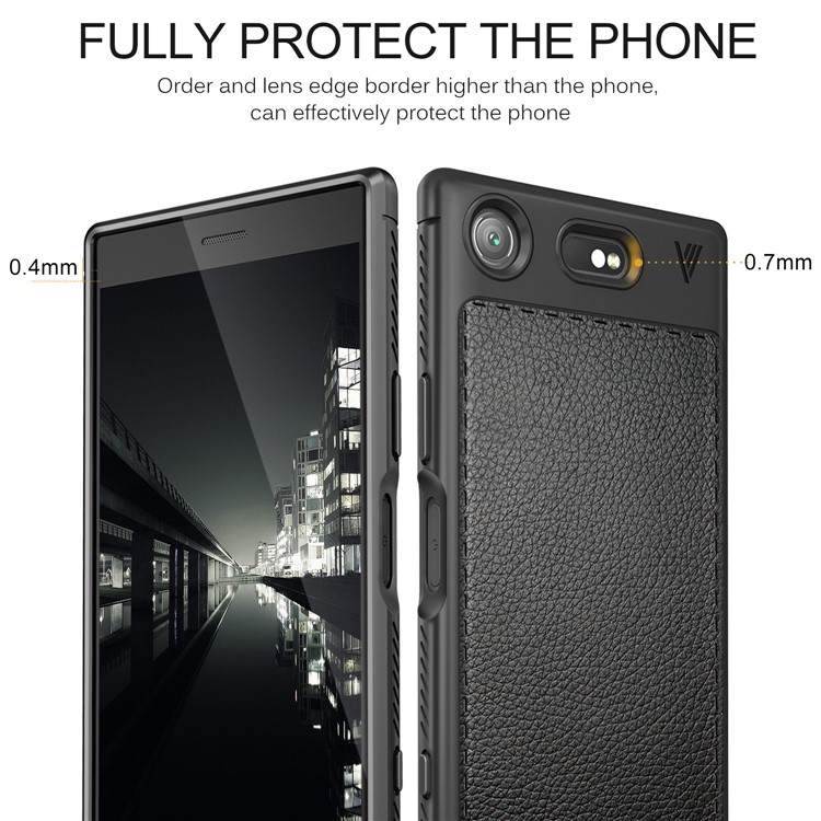 LENUO Gentlemen Series Soft TPU Phone Cover for Sony Xperia XZ1 - Black-5