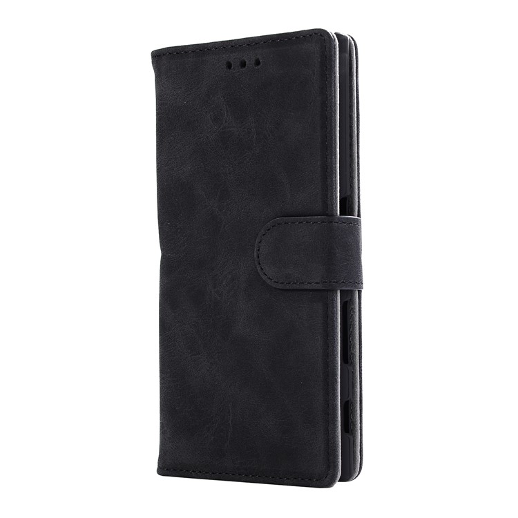 Vintage Style Crazy Horse Leather Stand Wallet Casing for Sony Xperia XZ - Black-2