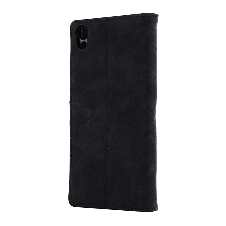 Vintage Style Crazy Horse Leather Stand Wallet Case for Sony Xperia XA1 Ultra - Black-3