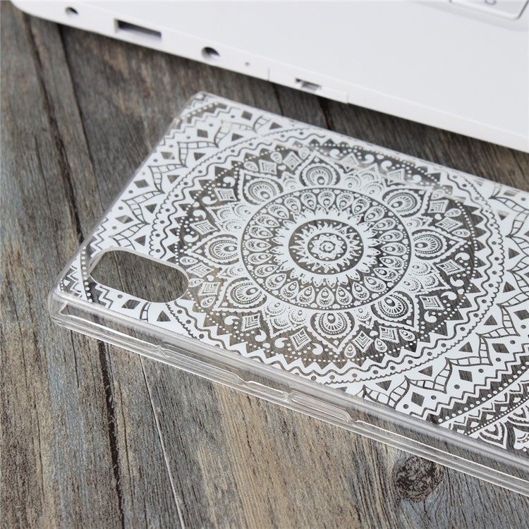 For Sony Xperia XA1 Plus Mandala Flower TPU + PC Combo Protective Cover Shell - White-5