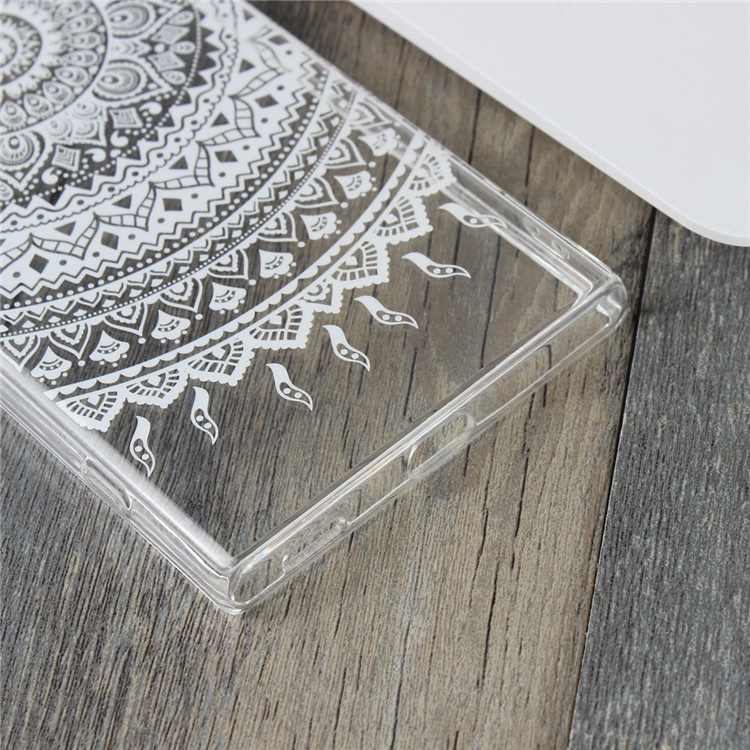 For Sony Xperia XA1 Plus Mandala Flower TPU + PC Combo Protective Cover Shell - White-6