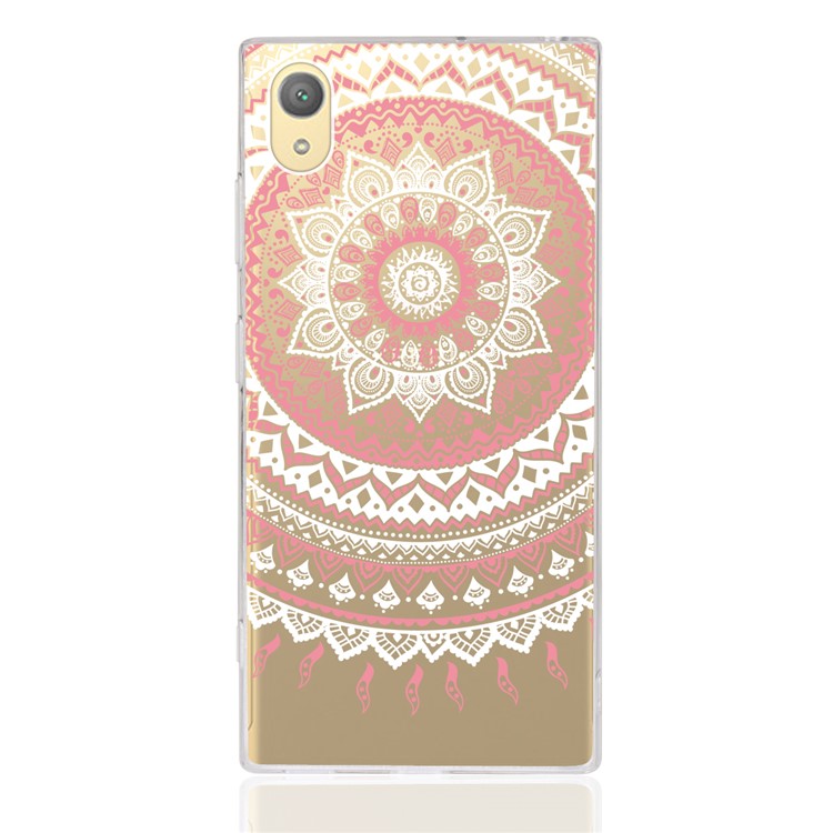 Mandala Flower TPU + Plastic Combo Mobile Case Accessory for Sony Xperia XA1 Plus - Pink-2