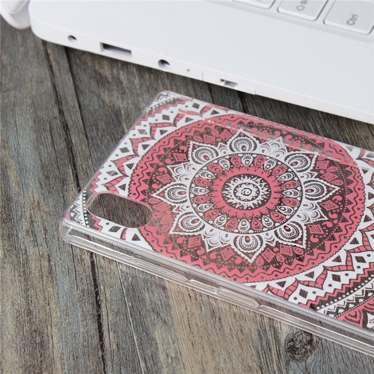 Mandala Flower TPU + Plastic Combo Mobile Case Accessory for Sony Xperia XA1 Plus - Pink-5